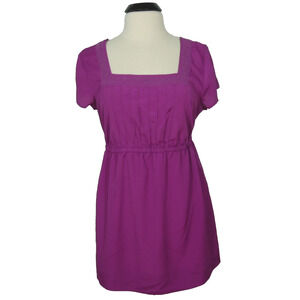 LIZ LANGE MATERNITY Magenta L LARGE Blouse Lace Neck Trim